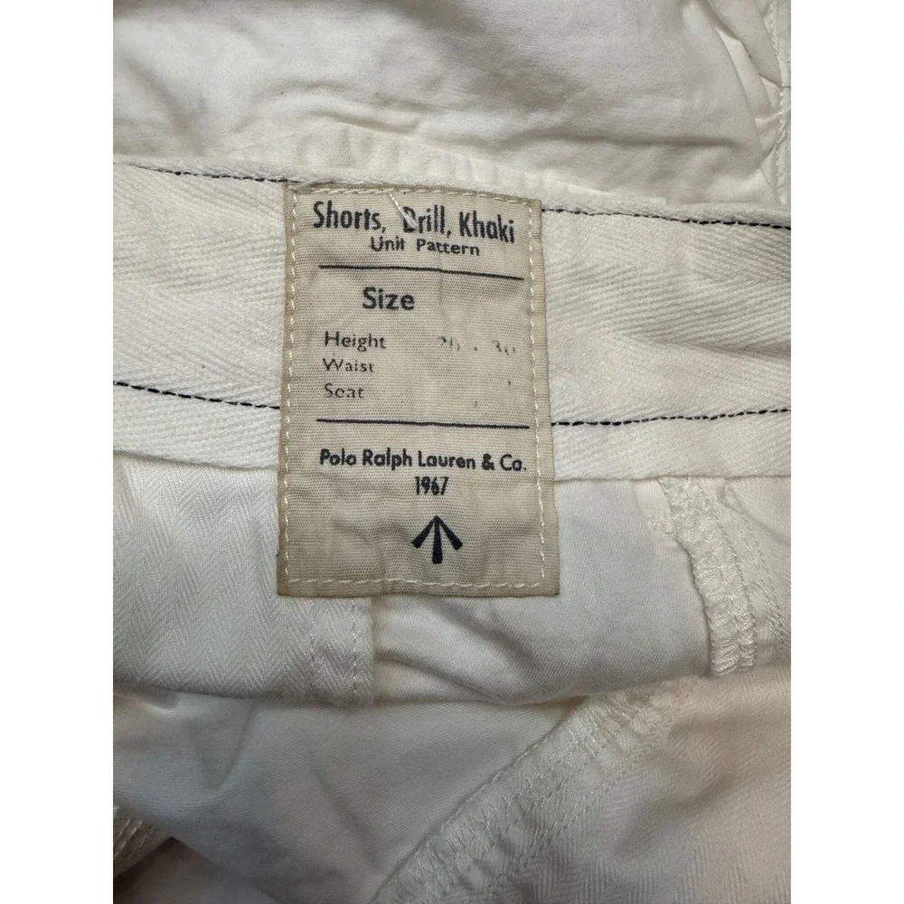 Polo Ralph Lauren Mens Classic Fit Cargo Shorts White Cotton Drill Size 42